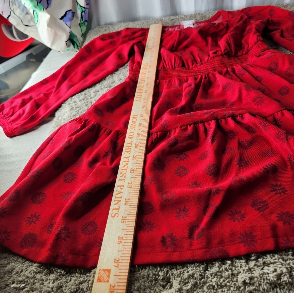 Latino Heritage Month Kids' Long Sleeve Girls' Dress - Red M - Picture 6 of 16